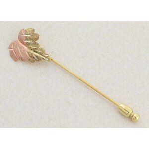 Pin 10k Black Hills Gold Leaf Design Stick Pin Lapel Pin Hat Pin